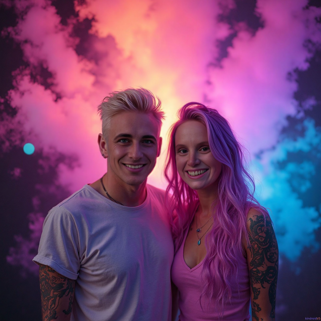 Evan and Megan, neon